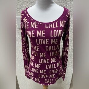 Pink Victoria Secret Love Me Kiss Me Call Me Top M